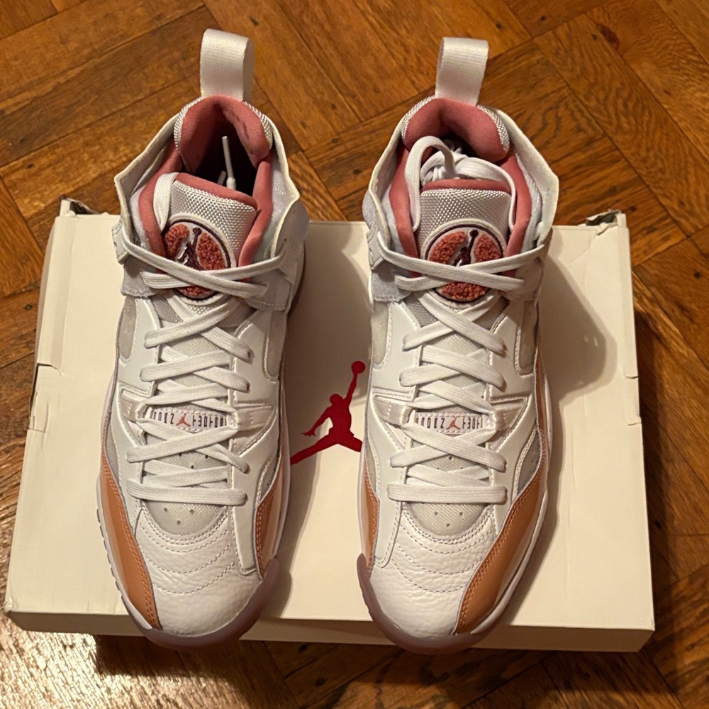 Jordan Jumpman Two Trey Pink and White Sneakers
